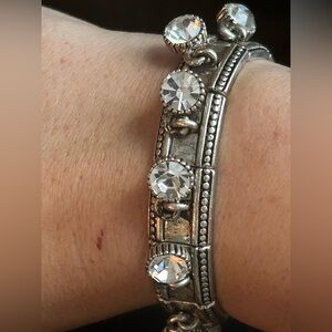 Elegant Silver Bracelet with Crystal Accents